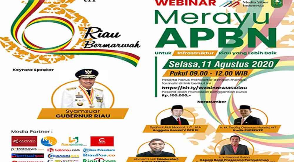 AMSI Taja Webinar Merayu APBN untuk Infrastruktur, Syamsuar Dambakan Solusi